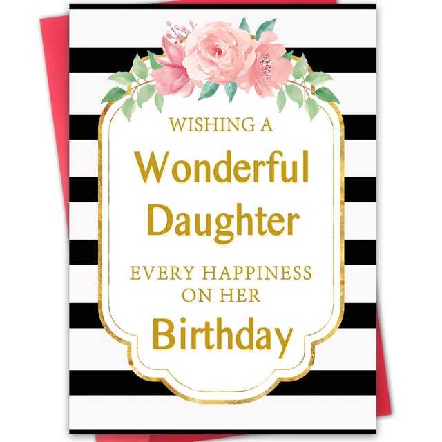 Tarjeta de felicitación de cumpleaños para hija de Hongshan con sobre