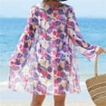 thumbnail image 3 of Lopeceal Women's Floral 3 Piece Hawaiian Outfits Beach Kimono Cardigans Cover Ups Crop Cami Tops Boy Shorts Tankini Swimsuit, 3 of 7
