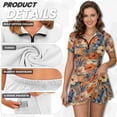 thumbnail image 5 of Uorisanigo Hawaiian Hibiscus Couple Matching Outfit Mens Golf Shirts Short Sleeve Casual Workout Cool 1/4 Zip Up Shirt and Golf Clothes for Women with Built in Shorts and Pockets, 5 of 8