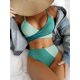 thumbnail image 2 of Trajes de baño para mujer con espalda cruzada y lazo en la parte superior del bikini Verde y azul lago CH Verde y azul lago CH Xishao ropa, 2 of 2
