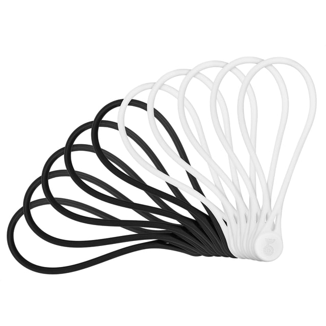 Pack de 10 Bridas Magnéticas de Silicona Ultra Resistentes, Organizadores de Cables con Cierre Magnético, Flexibles y Duraderos para Hogar y Oficina (5 Negras + 5 Blancas)