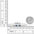 thumbnail image 4 of Gem Stone King 925 Silver and 10K Yellow Gold White Lab Grown Diamond and Blue Created Sapphire Bracelet for Women | 2.22 Cttw | Gemstone April Birthstone | Round 5MM | Fully Adjustable 9 inch, 4 of 5