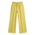 thumbnail image 5 of SROBPTY Teen Girls Pants Solid Wide Leg Drawstring with Pockets Loose Trousers for 3-8Y, 5 of 5