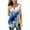 Blue, variant on OKBOP Womens Tops ,Fashion V- Neck Floral Printed Tunic Buttons Short Sleeve T-shirt,Summer Beach New Arrivals Trendy Tops for Women