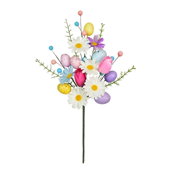 1 Pcs Easter Decorations Eggs Picks,Spring Artificial Flower With Stems,Artificial Easter Egg Flowers ,Artificial Flower Picks And Sprays Berry For Easter Home Vase Table Centerpieces Decor,15.74 in