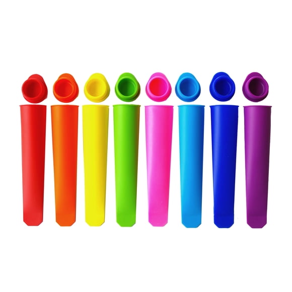 Mirenlife Moldes de silicona para hacer paletas de hielo, 8 colores vibrantes, juego de 8