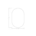 thumbnail image 2 of Large Racetrack Shaped Coffee Table With Double Post Metal Base 45x70, 2 of 6