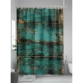 thumbnail image 5 of Fsddascl Teal Brown Wood Print Shower Curtain Set - 48" x 72" Washable Bathtub Curtain with 12 Hooks, Simple Vintage Plank Waterproof Fabric Stall Shower Curtains for Bathroom/Bathtub Décor, 5 of 6