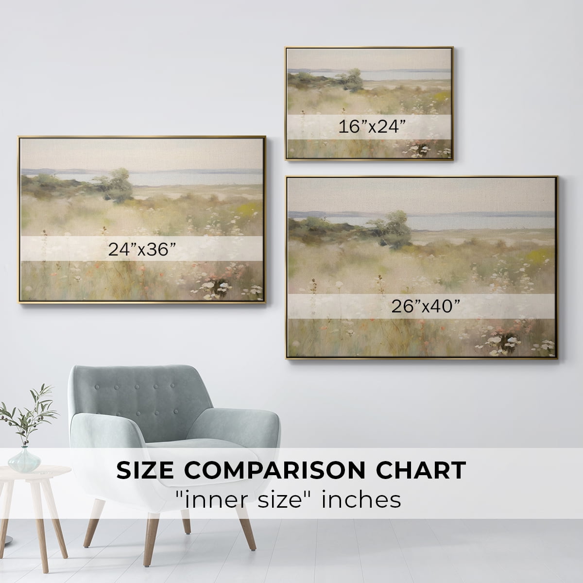 Vintage Landscape-I By Wexford Home Framed in Gold Wood Gallery Wrapped Canvas 17 in. x 25 in.