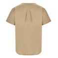 thumbnail image 5 of Bjutir T-Shirts for Men Summer Solid Color Short Sleeve Stand Collar T Shirts Casual Fashion Breathable Tops Dailywear Regular Fit Tees Khaki L, 5 of 7