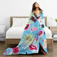 thumbnail image 5 of Girl''s Kiss Lips Bed Blanket Ultra Soft Throw Blanket All Season Warm Light Weight Cozy Plush Blankets for Home Bedroom Sofa Chair Travel, 50"X60", 5 of 6