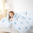 thumbnail image 4 of Erosebridal Cute Coquette Bowtie 7 Pieces Bedding Comforter Set,Blue Geometric Plaid Full Bedding Set For Girls Kids,Colorful Stars Reversible, 4 of 7