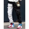 thumbnail image 2 of Pantalones cargo negros multibolsillos para hombre, estilo hip hop, para senderismo al aire libre, color blanco, talla grande, estilo Y2k, estilo emo oversize, 2 of 5