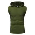 thumbnail image 4 of Men Sports Gym Vest Tops Plain Tank Top Hoodie Fitness Pullover Sleeveless Sweatshirt Vest, 4 of 6