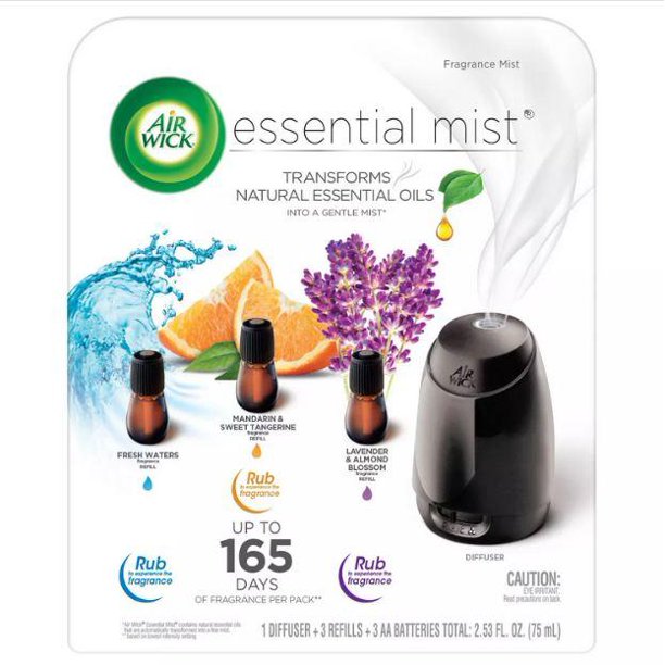 Air Wick Essential Mist Fragrance Oil Diffuser Kit Mist 1+3 (Fresh