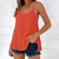 thumbnail image 3 of POIUYTR Women Summer Cami Tops Casual Loose Scoop Neck Spaghetti Strap Sleeveless Tshirts Vacation Beach Soft Comfy Camisole, 3 of 6