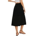 thumbnail image 3 of Summer Eyelet Skirt for Women High Waist A-Line Flowy Boho Beach Midi Skirt XS Black, 3 of 6