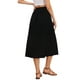thumbnail image 3 of Falda de Ojal de Verano para Mujeres, Cintura Alta, Corte A, Flowy, Bohemia, Midi, Negra, 3 of 6
