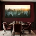 thumbnail image 4 of Large Nature Wall Art Black and Gold Wall Decor Foggy Forest Art Work Sunrise Wall Prints for Bedroom 29"x 58" Living Room Wall Decoration, 4 of 8