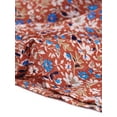 thumbnail image 6 of Unique Bargains Women's Floral Elastic Waist Chiffon Tiered A-Line Maxi Skirt XS Orange, 6 of 7