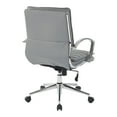 thumbnail image 2 of Mid Back Manager's Faux Leather Chair in Charcoal with Chrome Base, 2 of 5