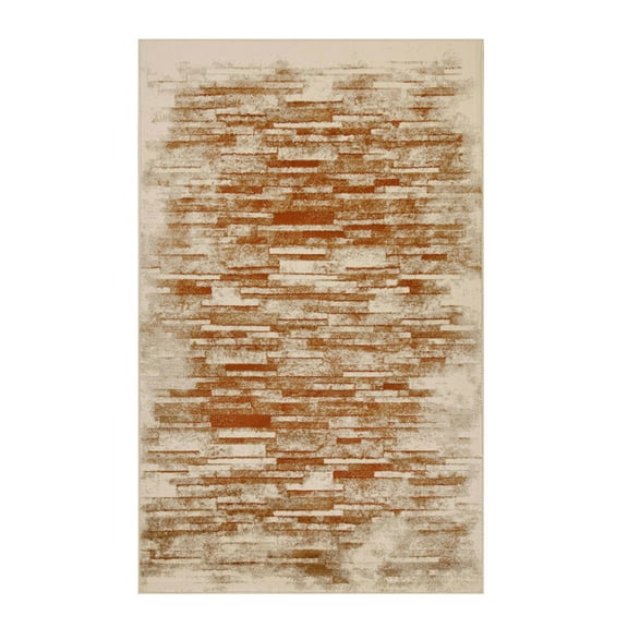 BNM Abstract Graphic Design Indoor Area Rug, 7' x 9', Rust