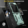 thumbnail image 2 of For Samsung Galaxy Z Flip 5 Case with Hinge Protection and 360°Rotate Ring Magnetic Kickstand, [Military Grade anti-Drop],Hard Back & Soft Edge Slim Protective Case for Galaxy Z Flip 5,Darkgreen, 2 of 9