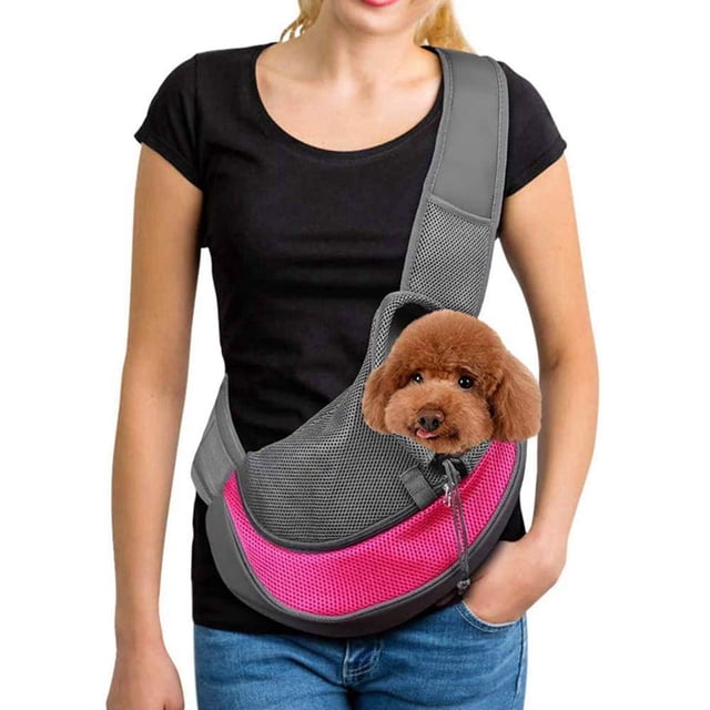 Bolsa de transporte para perros y gatos, bandolera para perros y gatos, bandolera para mascotas, color rojo
