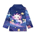thumbnail image 5 of Psesaysky Girl's Cute Axolotl Galaxy Stars Graphic Print Preppy Cute Sweatshirts Long Sleeve Drop Shoulder Half Zipper Pullovers Athletic Thermal Coat 10-11 Years, 5 of 6