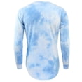 thumbnail image 3 of Hvot&aat Men's Tie Dye Print Cover Hem Crewneck Long Sleeve Hipster Hip Hop Longline Gym T-Shirt Casual Tops, 3 of 3