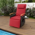 thumbnail image 4 of Costway Outdoor 360° Swivel Rattan Recliner Chair Patio Wicker Chaise Lounge Chair Red, 4 of 9