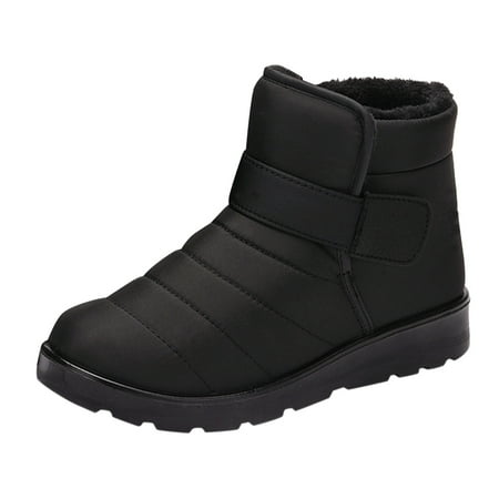 

HGWXX7 Couple Men Women Winter Flat Water Velvet Warm Short Snow Boots Fall Shoes