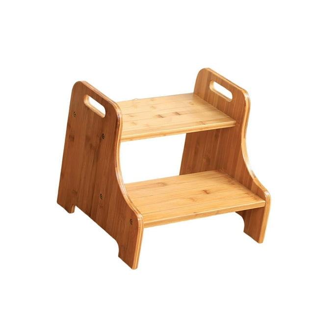 Lipstore Wood Step Stool Furniture Portable Two Step Stool for Adults Kitchen Nursery