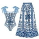 thumbnail image 1 of Trajes de Baño de Bikini de Mujer, Traje de Baño de Impresión Retro Conjunto de Traje de Baño de Humo, Moda Sexy de una Pieza, 1 of 8