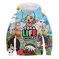 thumbnail image 1 of Sudadera con capucha Toca Life World para niños, ropa de salón de Anime de gran tamaño, 3D, creador de juguetes virtuales, misma sudadera informal para niños, otoño, 1 of 3