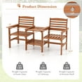 thumbnail image 3 of Gymax Outdoor Patio Loveseat w/ Coffee Table & Umbrella Hole for Garden Poolside, 3 of 9