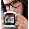 thumbnail image 2 of 3drose, a Load of Good Wishes for a Merry Christmas Little Girl in Green with Presents in a Winter Scene, 11oz Magic Transforming Mug, 2 of 7