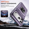 thumbnail image 4 of For Apple iPhone 17 Pro Phone Case with Finger Ring Holder Kickstand, Card Slots，Heavy Duty Shockproof Rugged Protective Working with Magnetic Car Phone Mount,Purple,For iPhone 17 Pro, 4 of 7