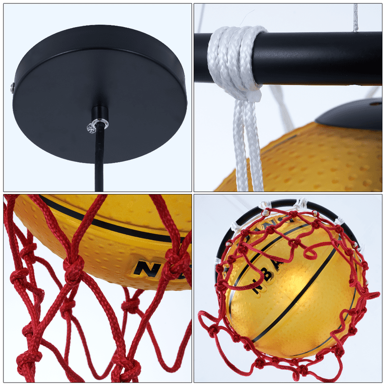 Retro Hanglamp Basketbal Plafondlamp – Sportthema Hanglamp Voor Kinderkamer, Café Of Mancave, E27 Fitting, Max. 40W E27 Hanglamp Bal