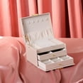 thumbnail image 7 of REGALWOVEN 3 Layer Accessory Box, PU Leather Accessory Organizer Case Storage Display Holder with Drawer Light Pink, 7 of 7