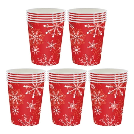 25 snowflake paper cups Perfect for Christmas Party Family Dinners Birthdays Showers