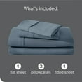thumbnail image 5 of Bare Home Organic Twill Sheet Set - 100% Organic Cotton - 4 Piece - King, Bering Sea, 5 of 6