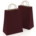 thumbnail image 1 of Pack de 25 Bolsas de Papel Kraft Color Café 8″ x 4.75″ x 10.5″ 150 GSM con Asas, 1 of 7