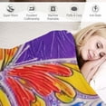 thumbnail image 3 of WYYP Flannel Blanket Durable and Long-lasting Purple Butterfly Beautiful Pattern White, 3 of 6