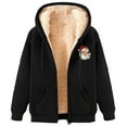 thumbnail image 5 of Nmnitkp Fall Coats No Pilling,No Fade Women's Sherpa Lined Hooded Sweatshirt Zip Up Winter Warm Hoodie Comfy Hooded Fleece Jacket Black,3XL, 5 of 8