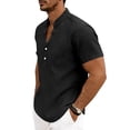thumbnail image 4 of XAOFW Men's Summer Shirts Casual Short Sleeve Breathable Button Down Shirt Relaxed Fit Placket Shirts For Outdoor And Daily Wear Trendy Tops L, 4 of 9