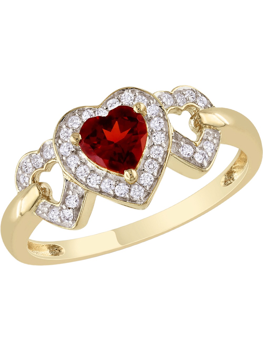 Gem And Harmony and Diamond Heart Ring 3/5 Carat (Ctw) in 10K