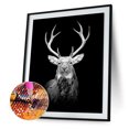 thumbnail image 1 of Cuadros Decorativos Pintura de diamantes 5D ciervo blanco y negro mosaico de diamantes redondo completo hogar JShteea Nuevos Originales, 1 of 9