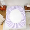 thumbnail image 5 of Feelyou Chic Purple Stripes Full Size Sheets for Child, Dreamy Initial C Letter Bed Sheets, Kawaii Cartoon Theme Sheet Sets, Luxury Bedroom Decor, 4pcs, 5 of 7