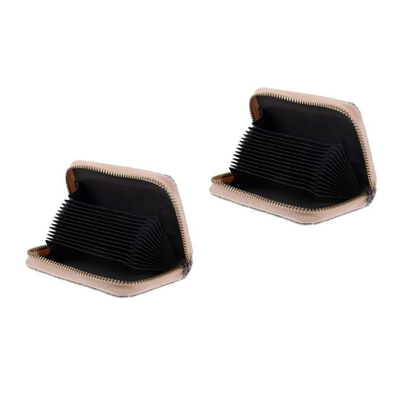 2 Pack Ladies Rfid Card Holder Small Purple Sparkle Purse for Women Bag Coin